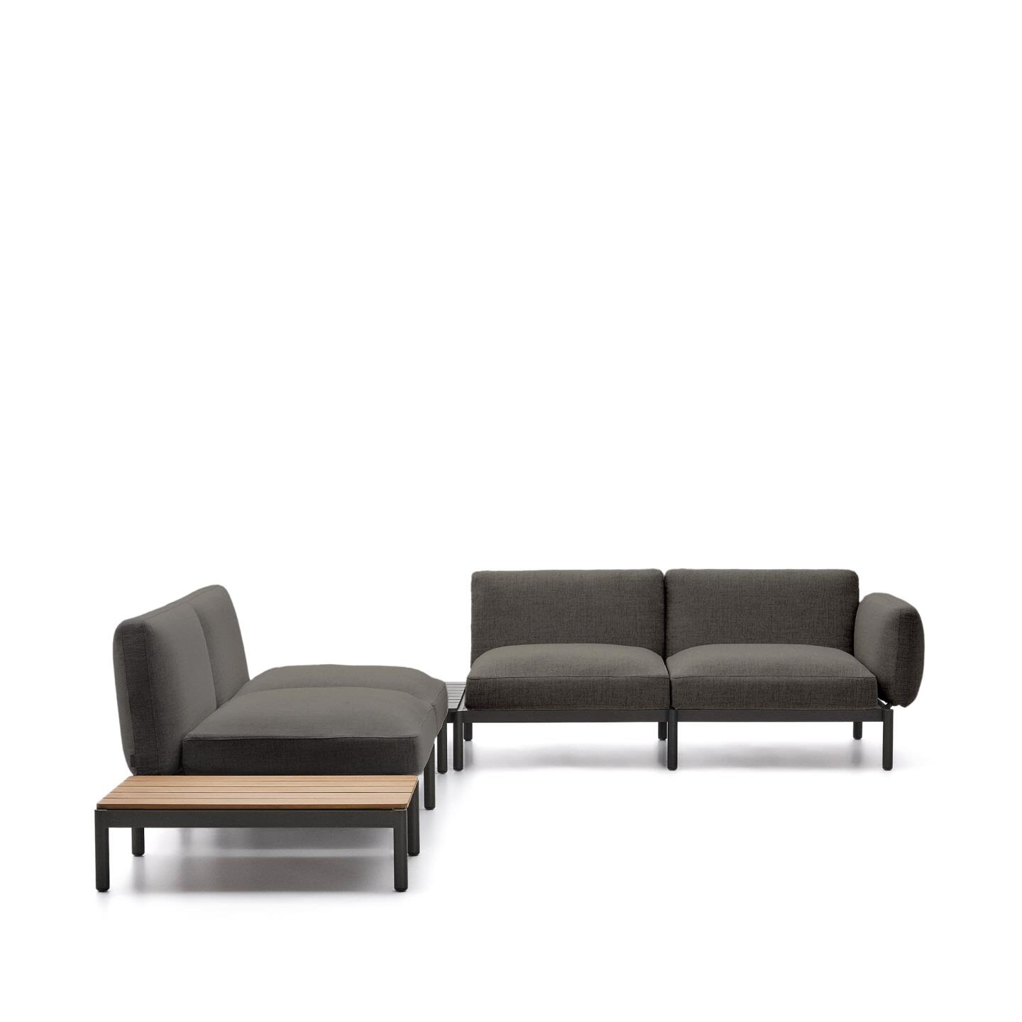 Kave Home Loungeset Sorells Met 4-zits hoekbank en tafels - Grijs