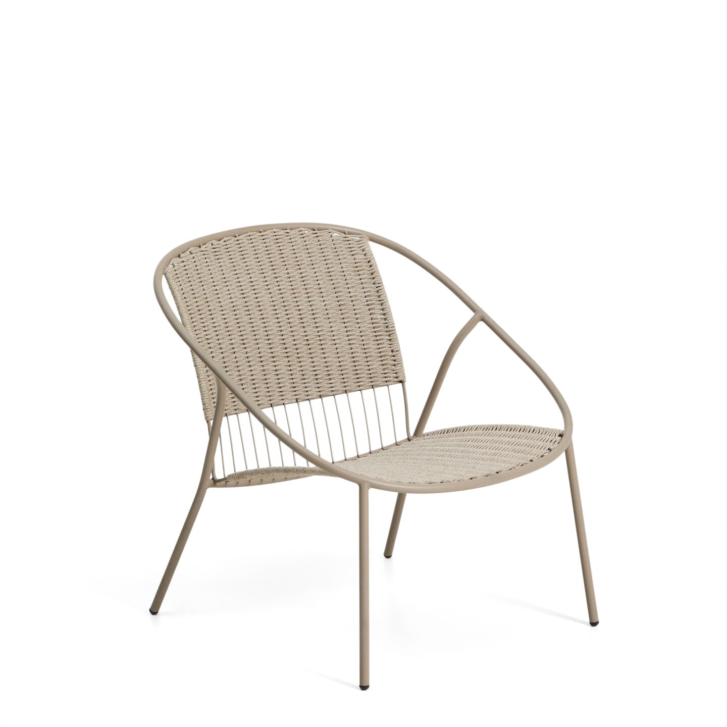 Kave Home Loungestoel Atrani Staal en touw - Ecru