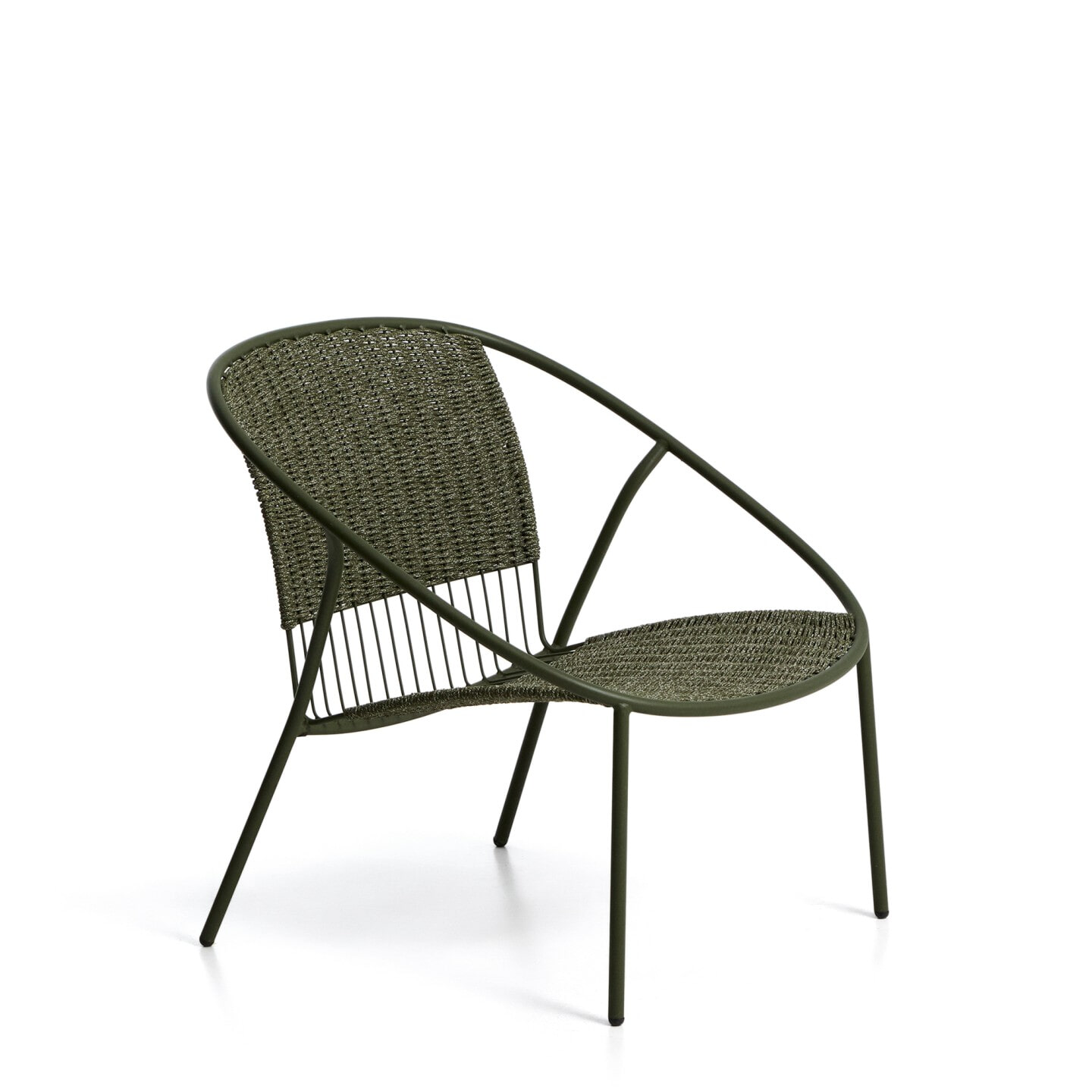 Kave Home Loungestoel 'Atrani' Staal en touw, kleur Groen