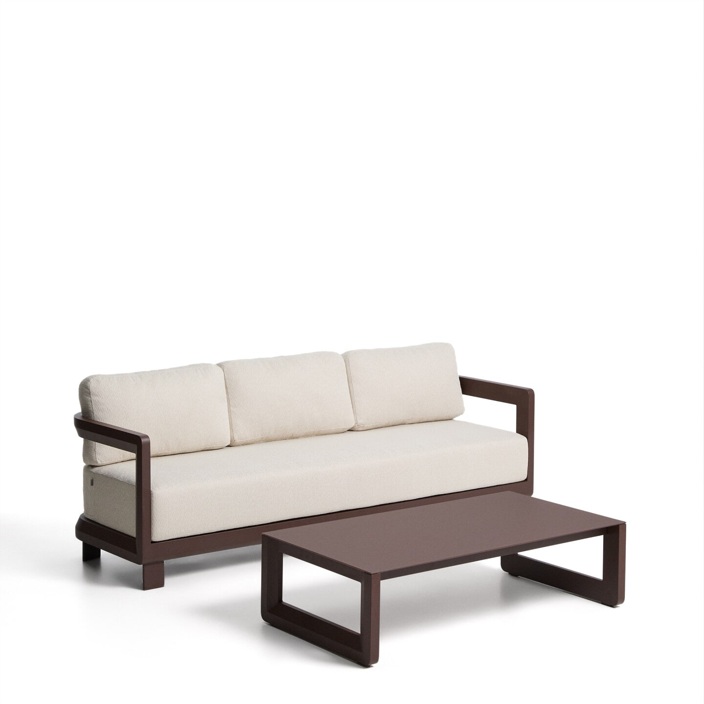 Kave Home Loungeset 'Nerano' Met 3-zitsbank en lage tafel