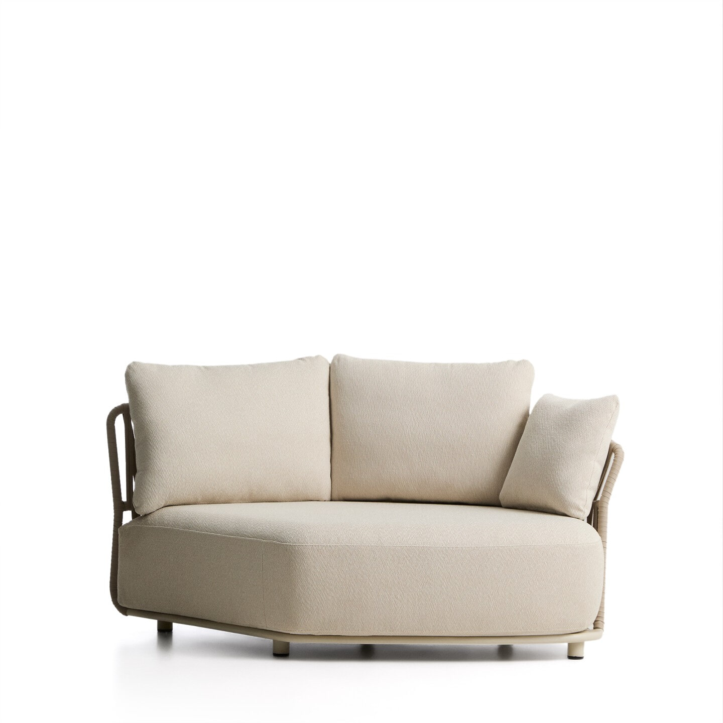 Kave Home Loungebank 'Osani' Ronde module, kleur Ecru/Taupe