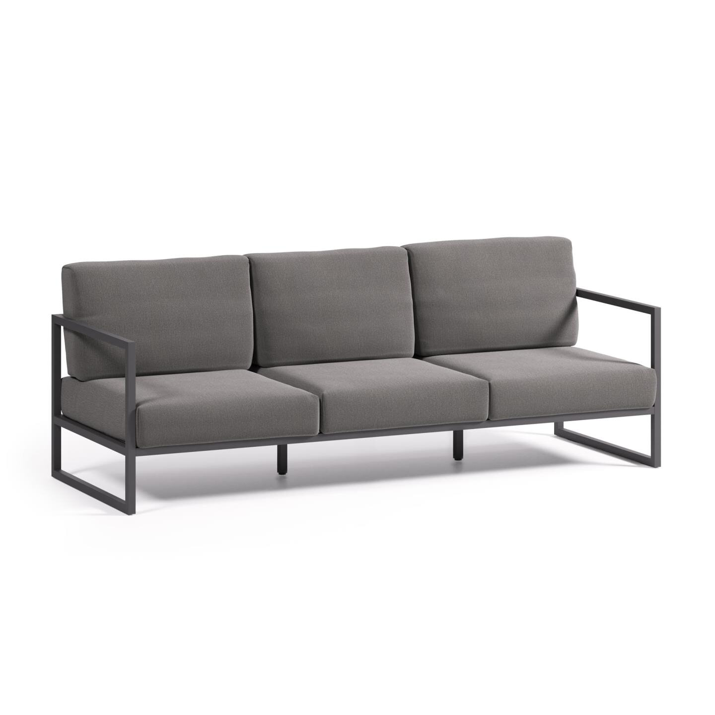 Kave Home 3-zits Tuinbank 'Comova' 225cm, kleur Donkergrijs