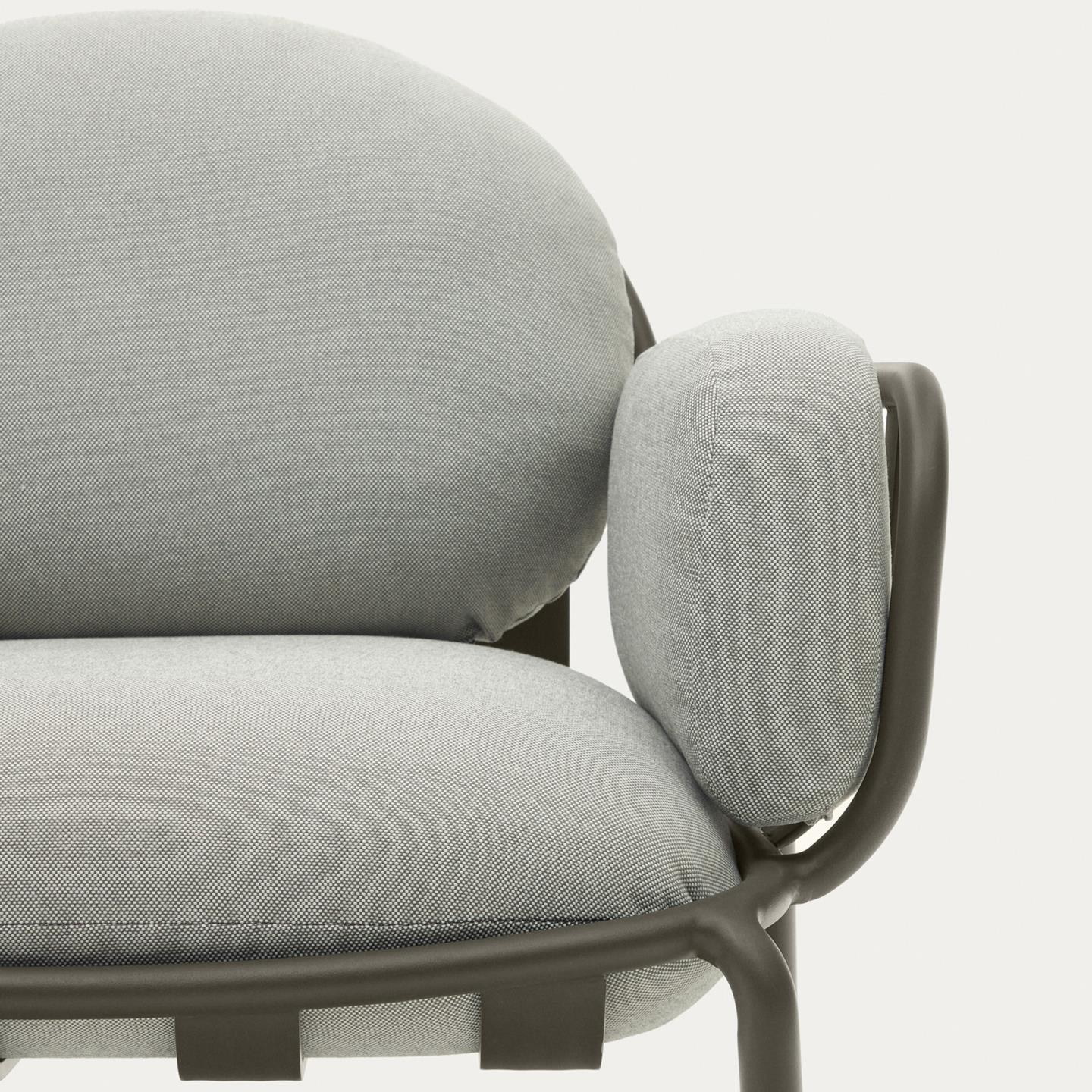 Kave Home Outdoor Fauteuil 'Joncols' kleur Grijs/Groen