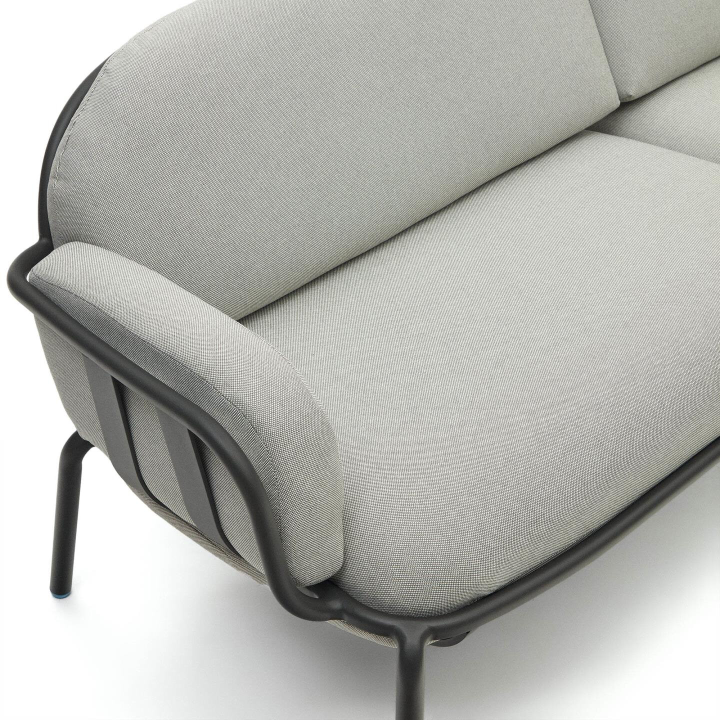 Kave Home 3-zits Tuinbank 'Joncols' kleur Grijs/Antraciet