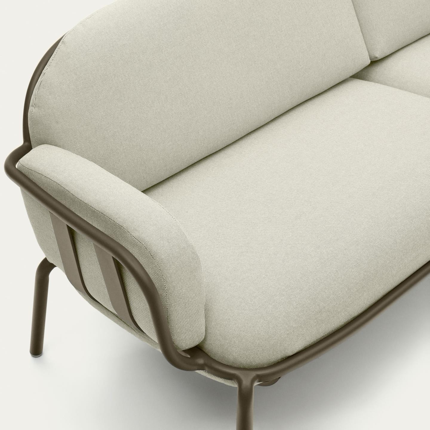 Kave Home 3-zits Tuinbank 'Joncols' kleur Beige/Groen