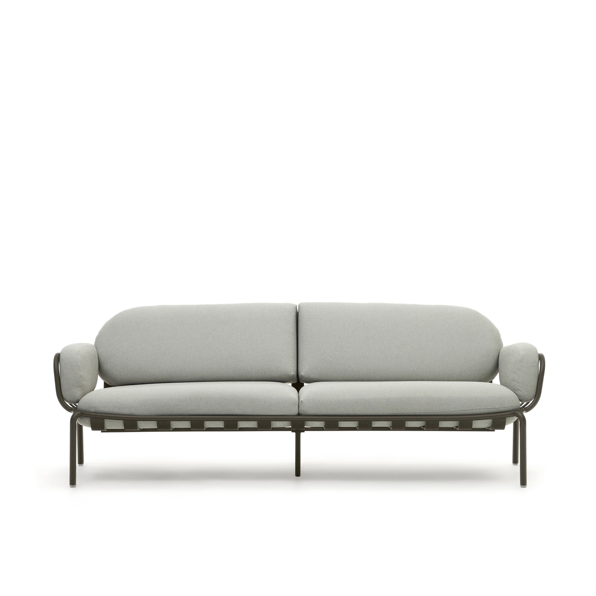 Kave Home 3-zits Tuinbank 'Joncols' 224cm, kleur Grijs/Groen