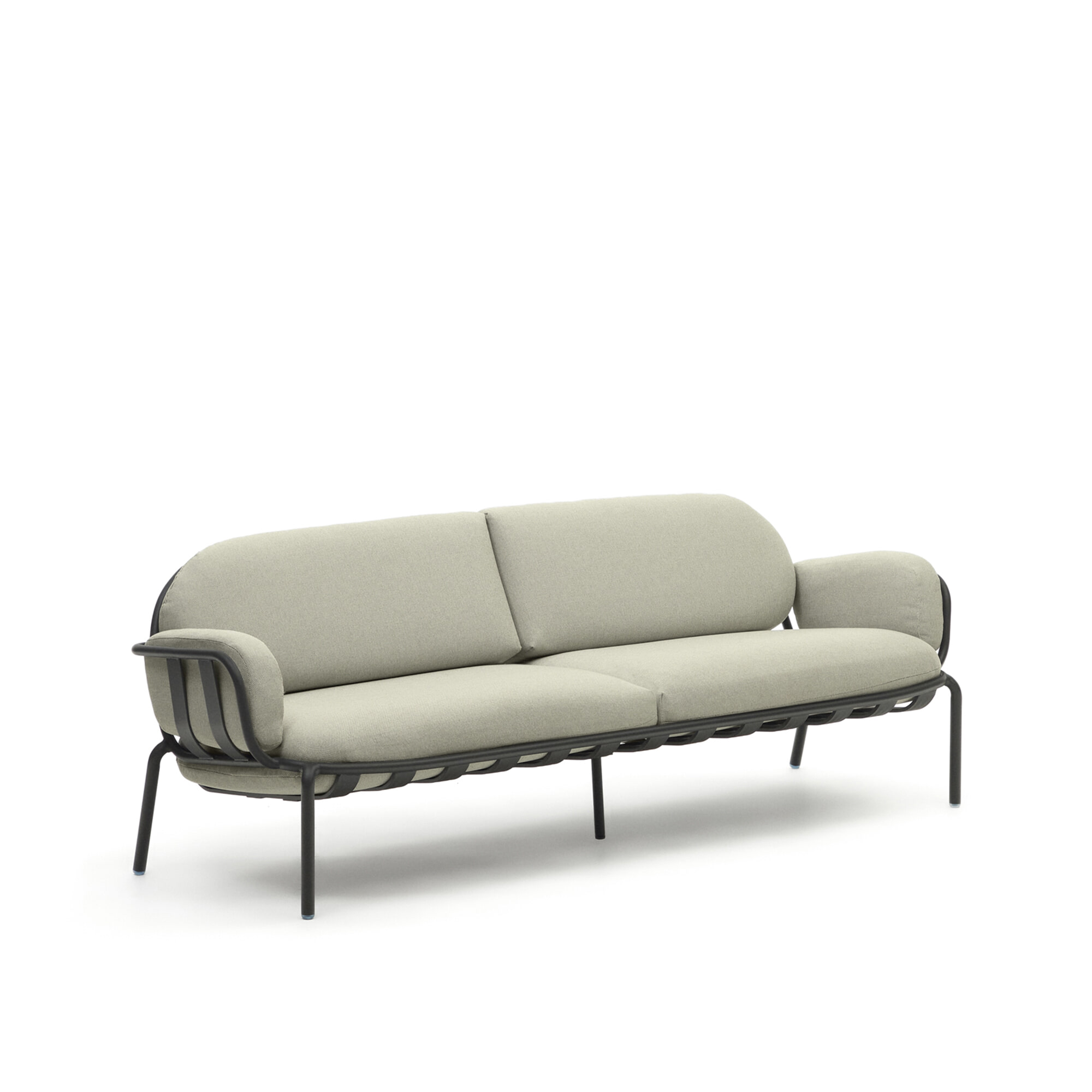 Kave Home 3-zits Tuinbank 'Joncols' kleur Beige/Antraciet