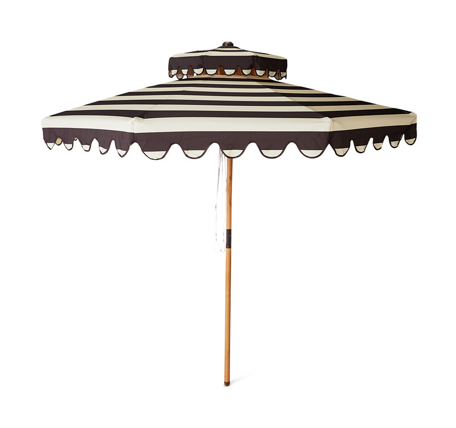 HKliving Parasol Striped Ø270cm - Stracciatella