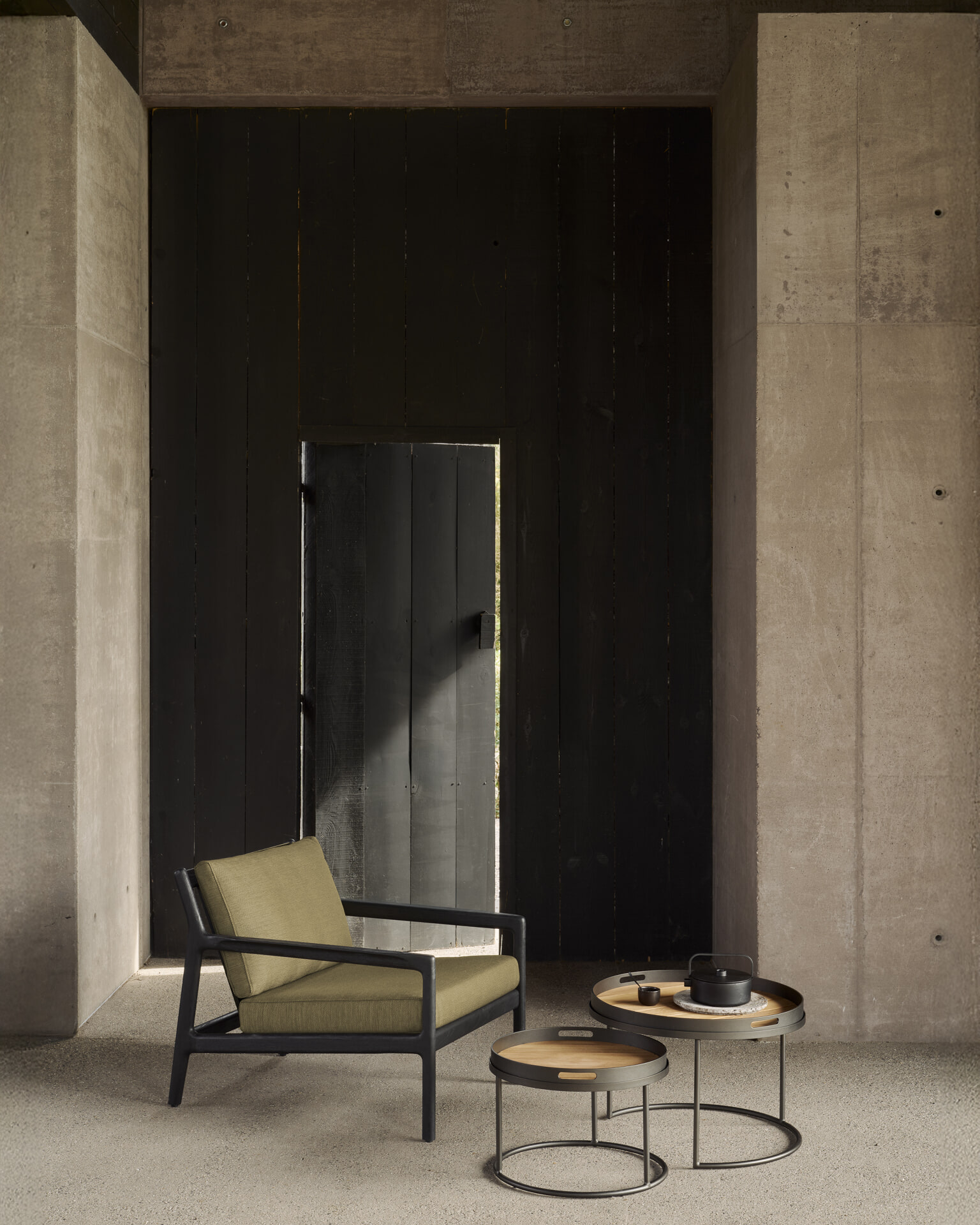 Ethnicraft Rond Dienblad 'Core' Teakhout, 61cm