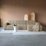PEPP Interiors Loungebank 'Wave' 305cm, met chaise longue rechts, kleur Bruin