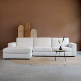 PEPP Interiors Loungebank 'Uno' 304cm, met chaise longue links, kleur Off White