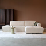 PEPP Interiors Loungebank 'Enzo' 280cm met chaise longue rechts, Linnen look, kleur Beige