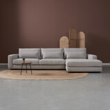 PEPP Interiors Loungebank 'Como' 332cm, met chaise longue rechts, kleur Grijs