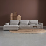PEPP Interiors Loungebank 'Como' 332cm, met chaise longue links, kleur Grijs