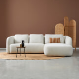 PEPP Interiors Loungebank 'Cloud' 285cm, Rechts, Bouclé, kleur Off White