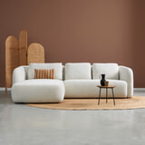 PEPP Interiors Loungebank 'Cloud' 285cm, Links, Bouclé, kleur Off White