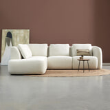 PEPP Interiors Hoekbank 'Cloud' 285cm, Links, Bouclé, kleur Off White