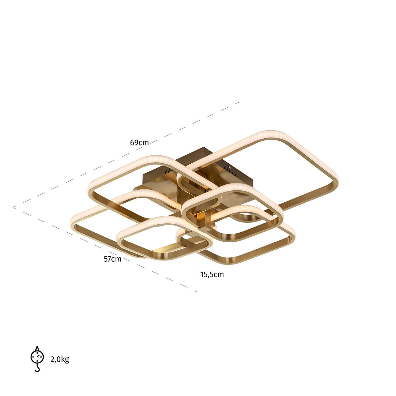 Richmond Plafondlamp 'Cailey' LED, kleur Goud