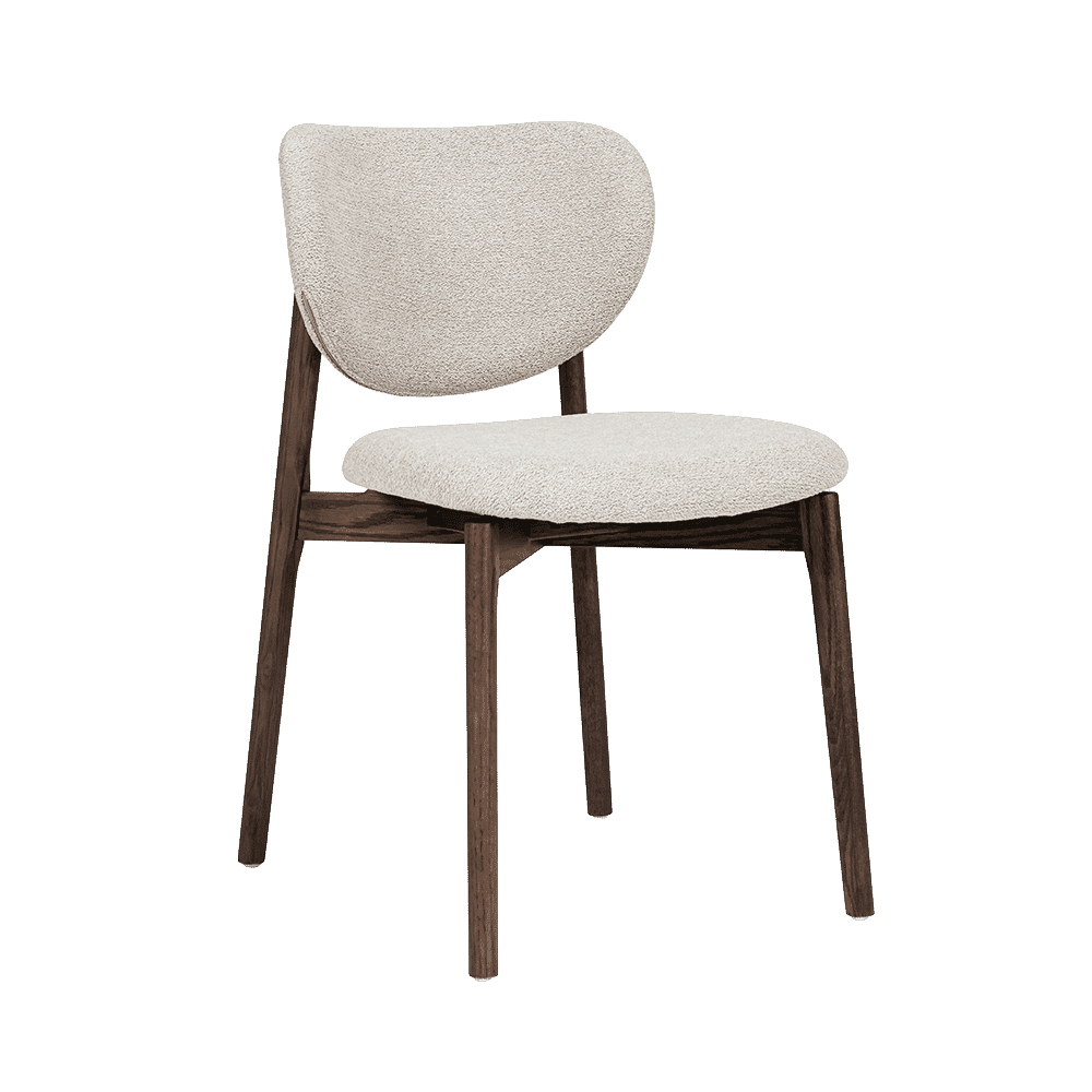 Tower Living Eetkamerstoel 'Pimonte' Bouclé, Espresso onderstel