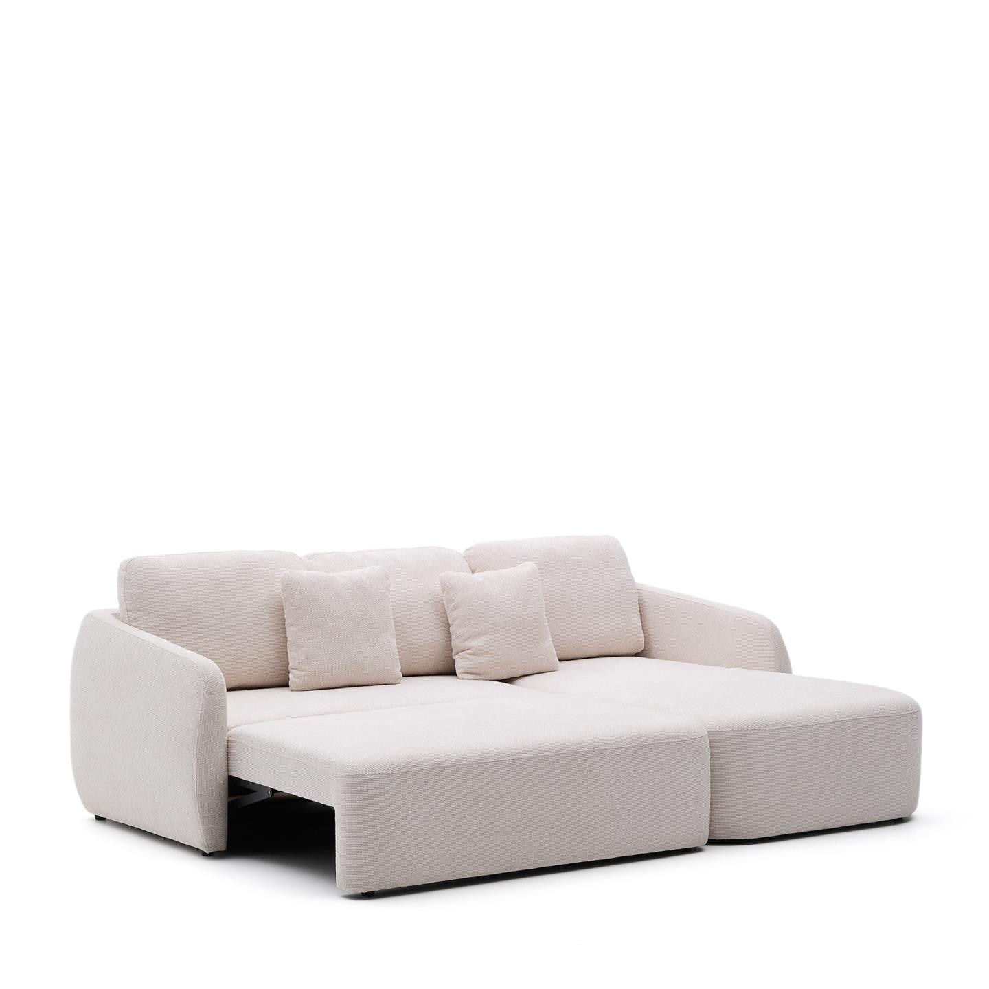 Kave Home 3-zits Lounge Slaapbank 'Laira' Rechts, Chenille, kleur Beige