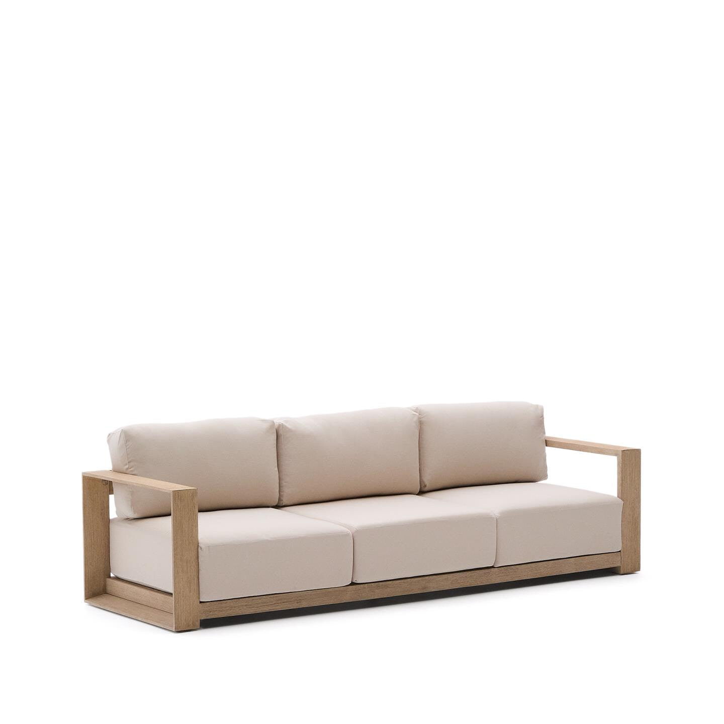 Kave Home 3-zits Loungebank Ambra Acaciahout - Beige