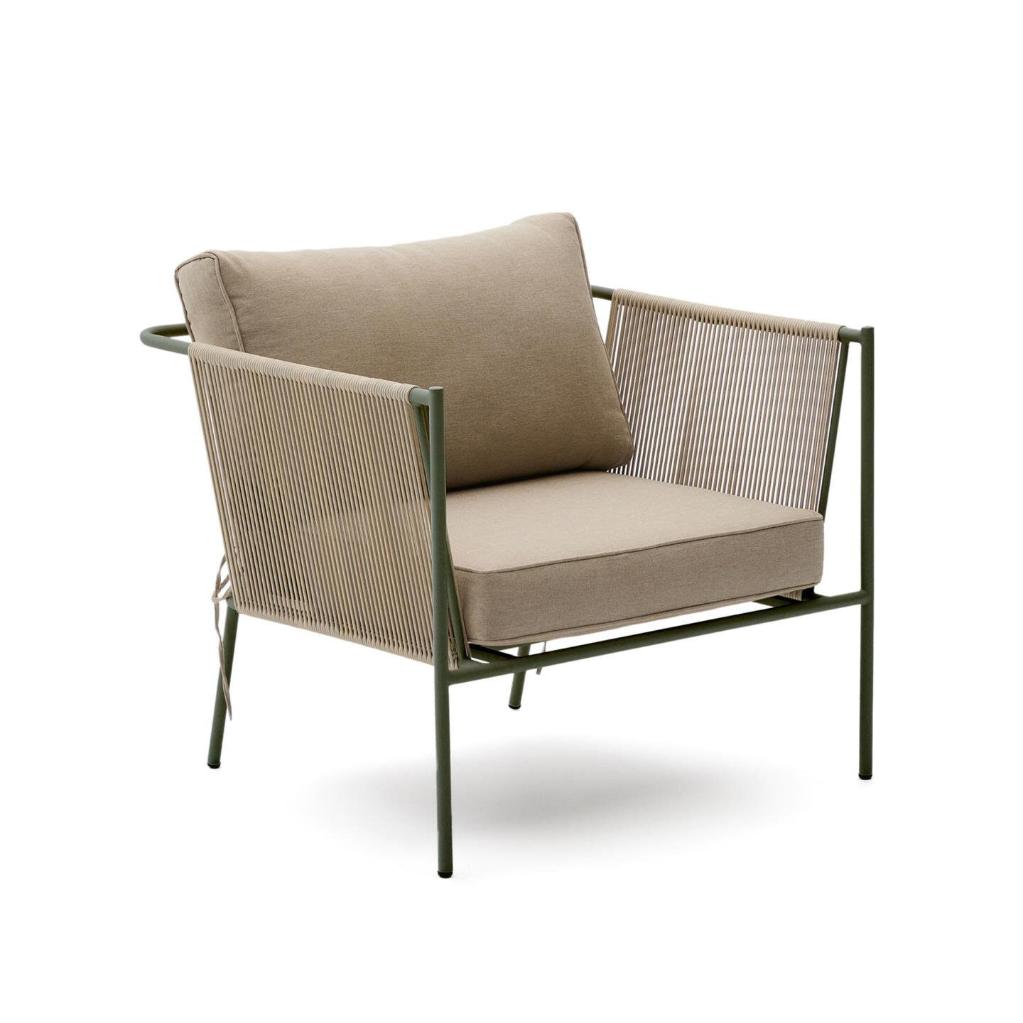 Kave Home Outdoor Fauteuil Zivia Staal en touw - Beige