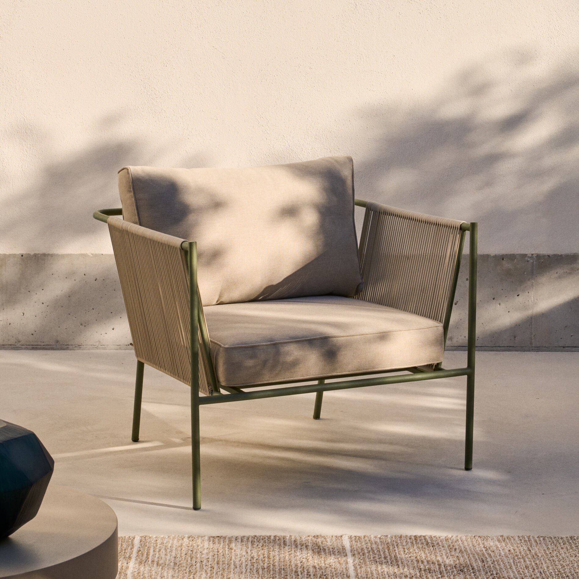 Kave Home Loungestoel 'Zivia' Staal en touw