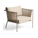 Kave Home Loungestoel 'Zivia' Staal en touw, kleur Ecru/Taupe