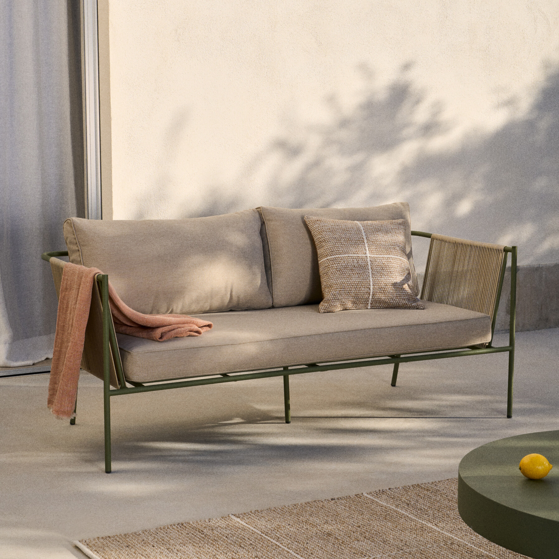 Kave Home 2-zits Loungebank 'Zivia' Staal en touw