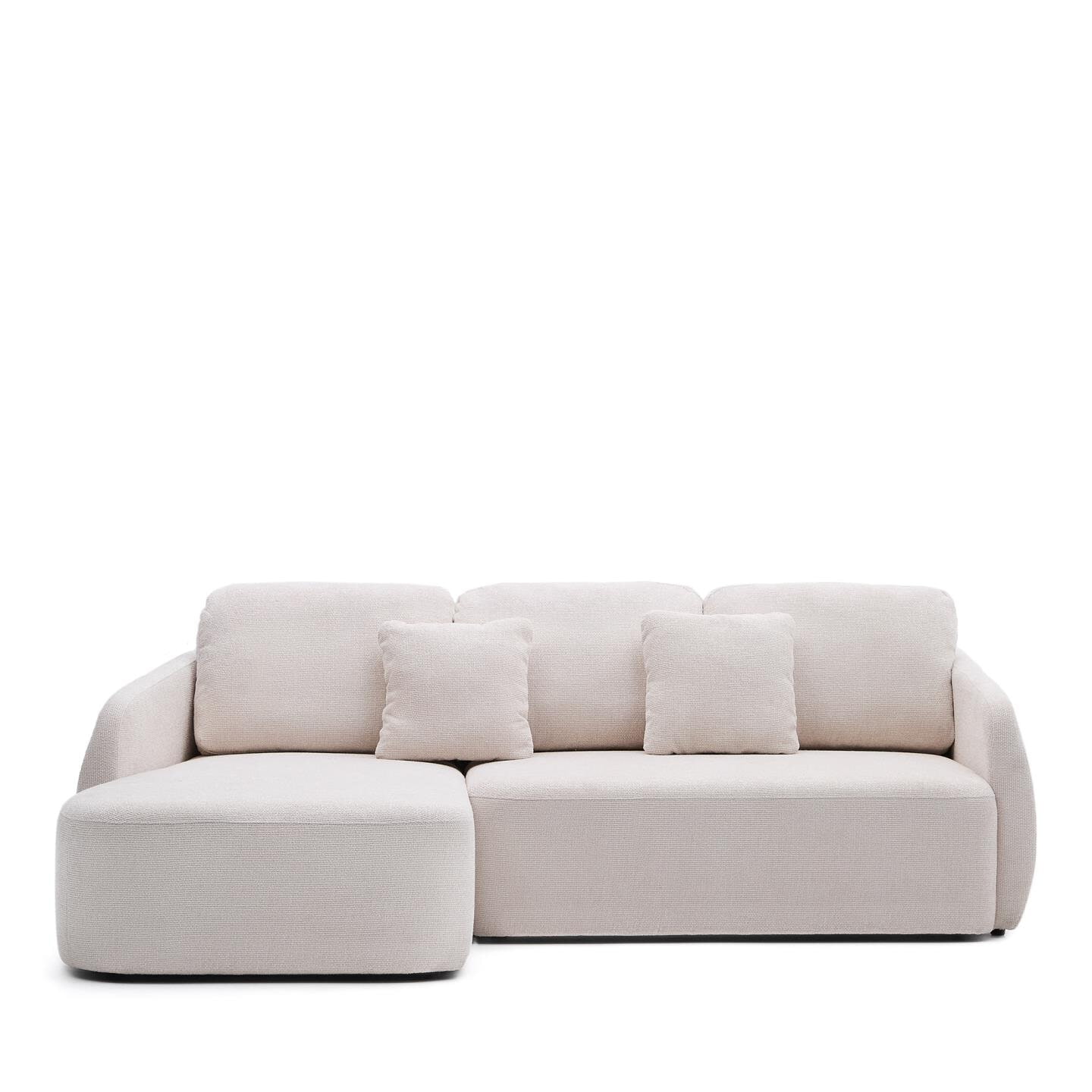 Kave Home 3-zits Lounge Slaapbank 'Laira' Links, Chenille, kleur Beige