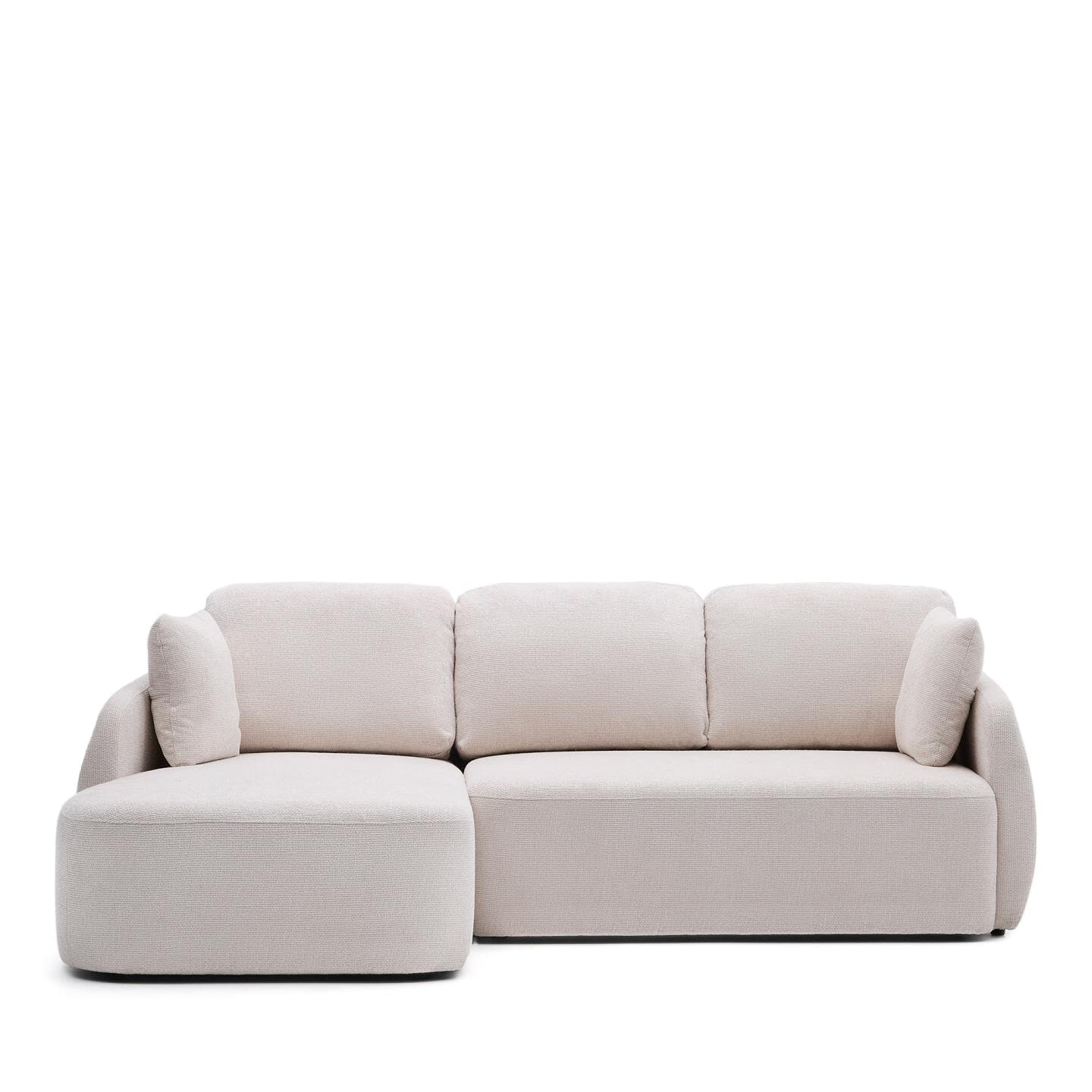 Kave Home 3-zits Lounge Slaapbank 'Laira' Links, Chenille, kleur Beige