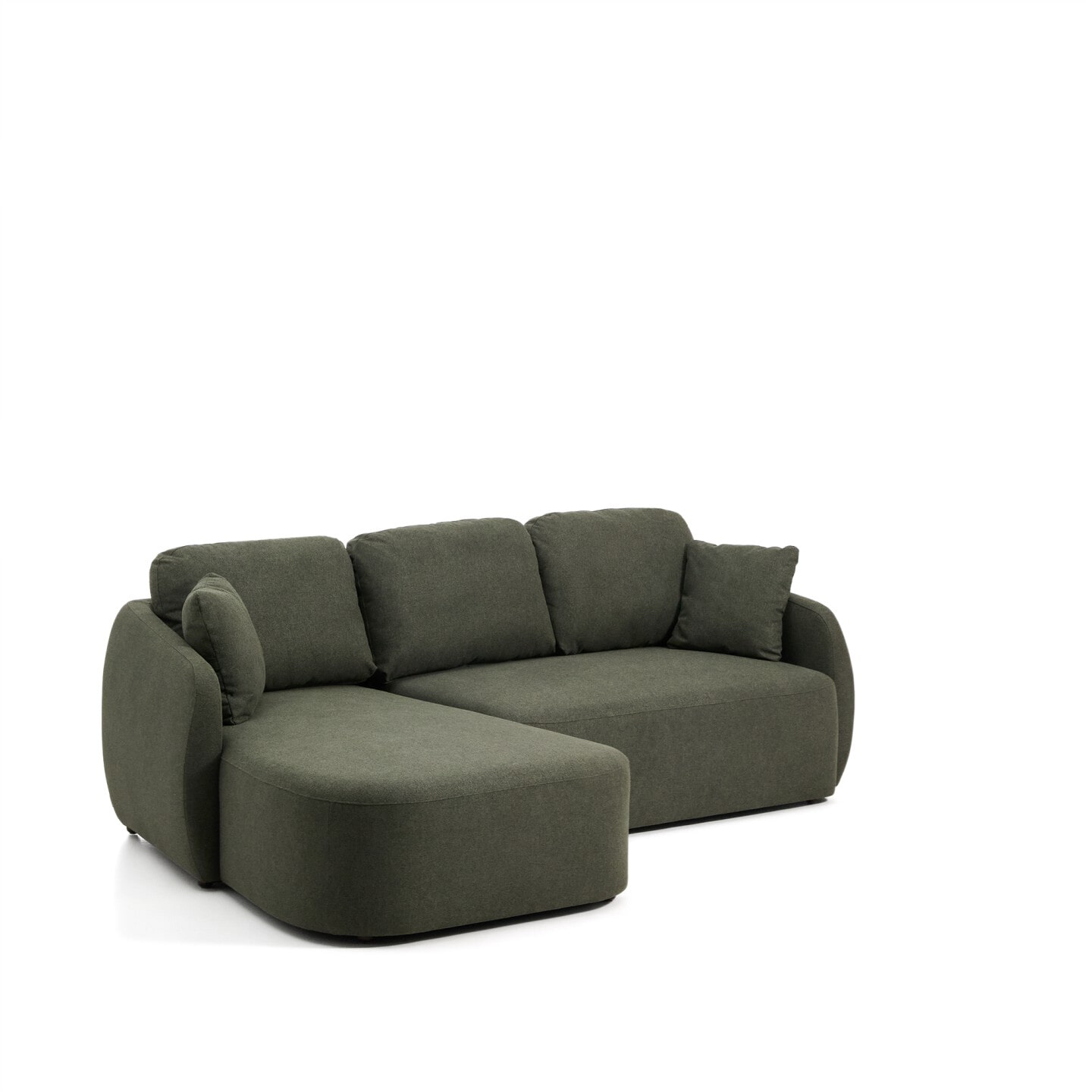 Kave Home 3-zits Lounge Slaapbank 'Laira' Links, Chenille, kleur Donkergroen