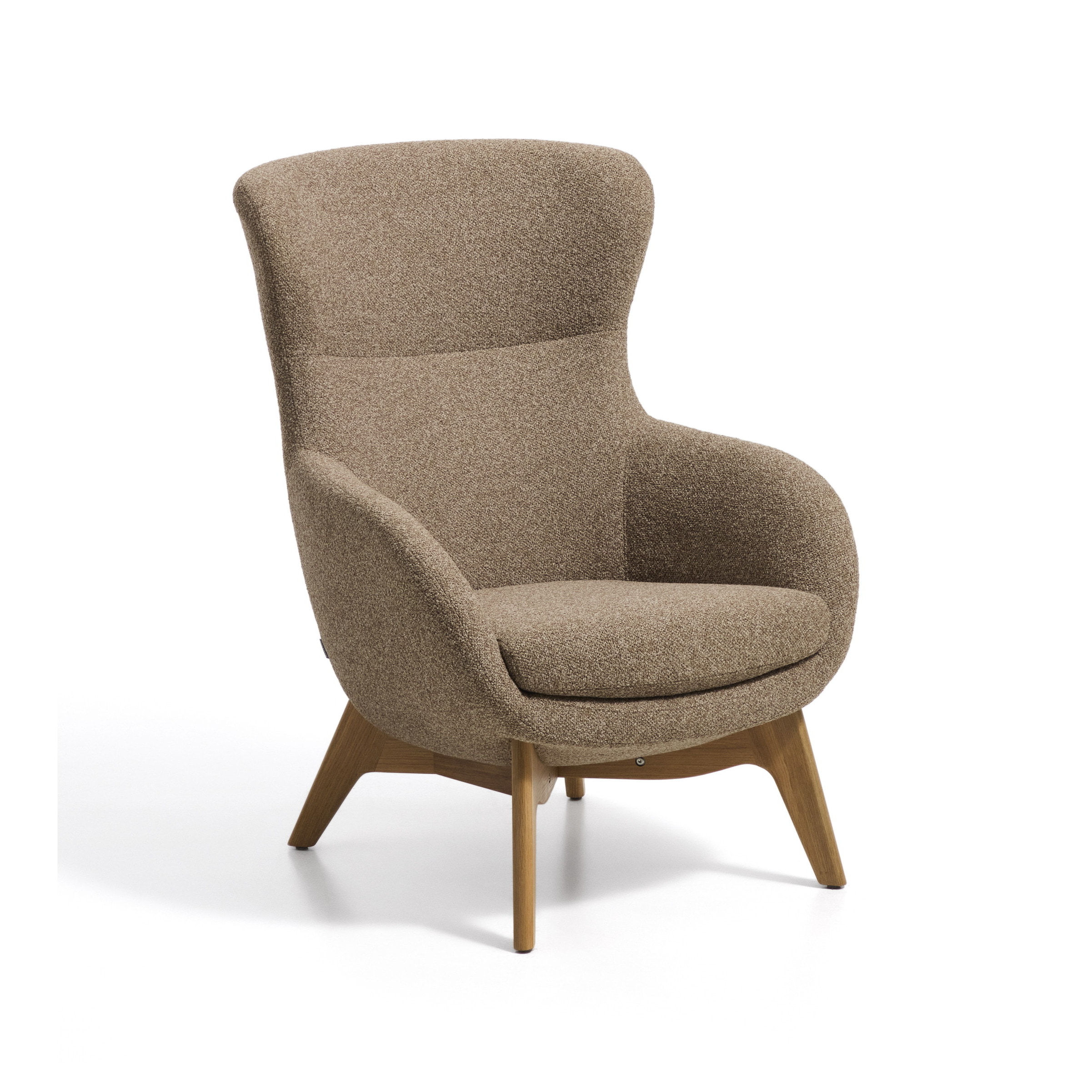 Kave Home Fauteuil Adiran Chenille & Eiken - Lichtbruin