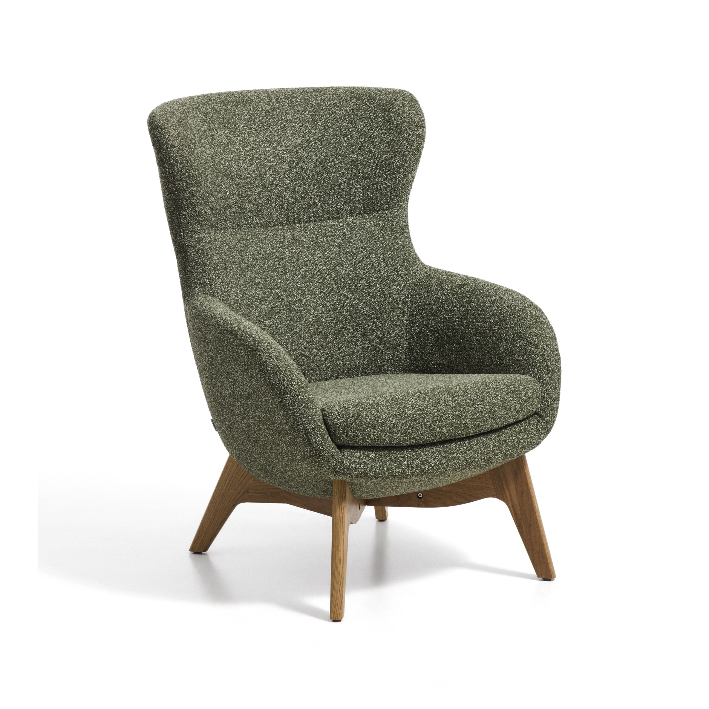 Kave Home Fauteuil Adiran Chenille & Eiken - Mosgroen
