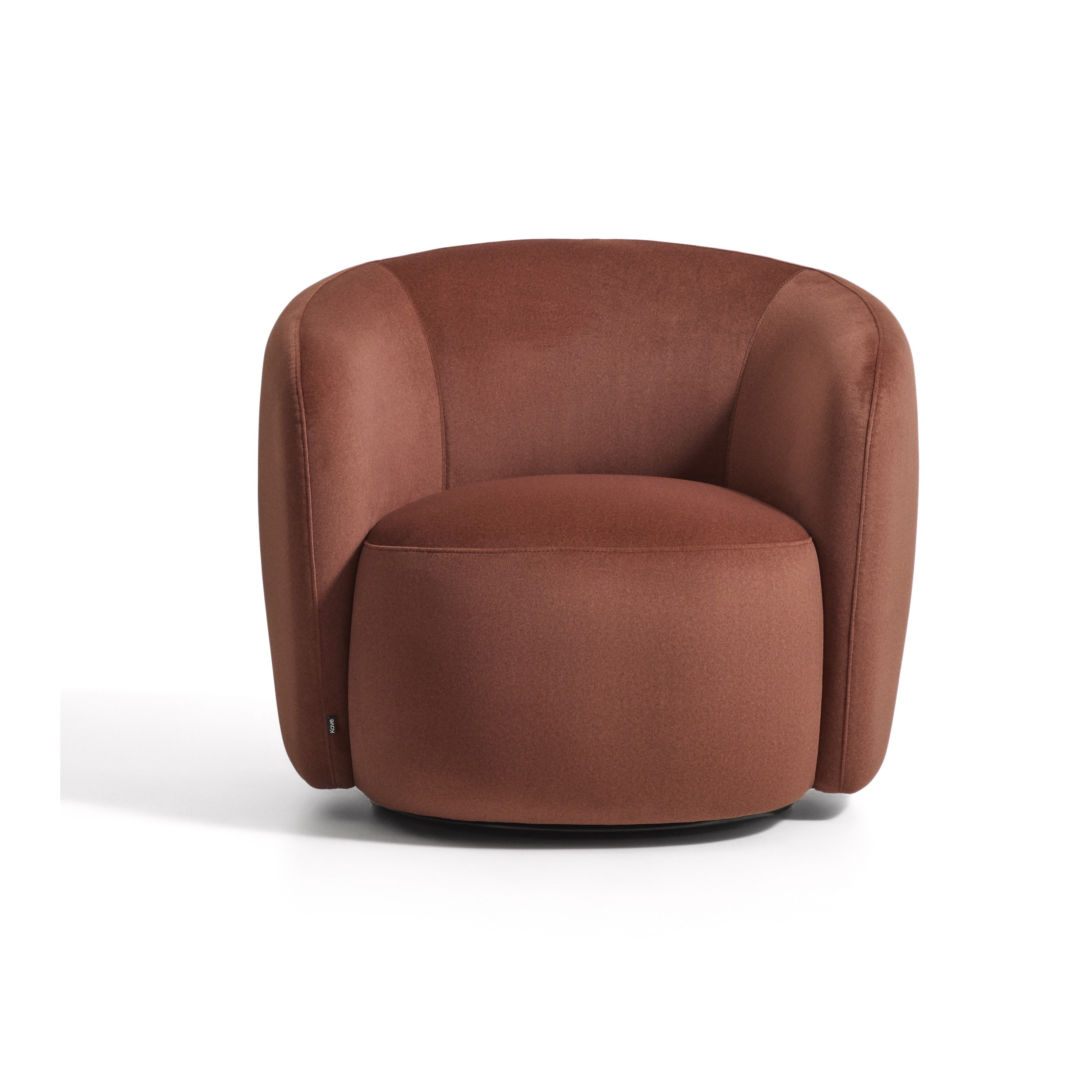 Kave Home Draaifauteuil Odenia Velvet - Terracotta