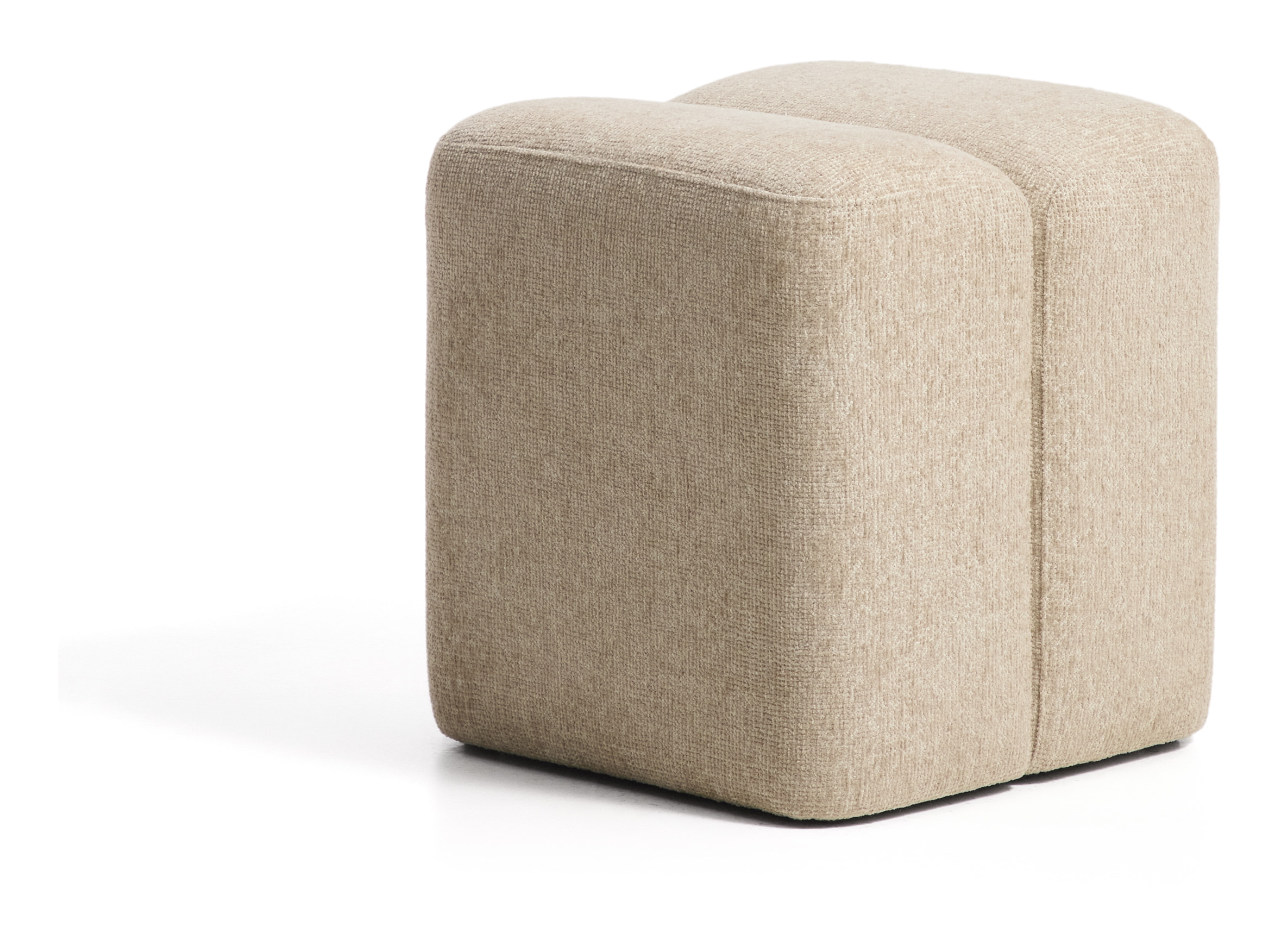 Kave Home Poef Nedilo Chenille, 45 x 45cm - Beige