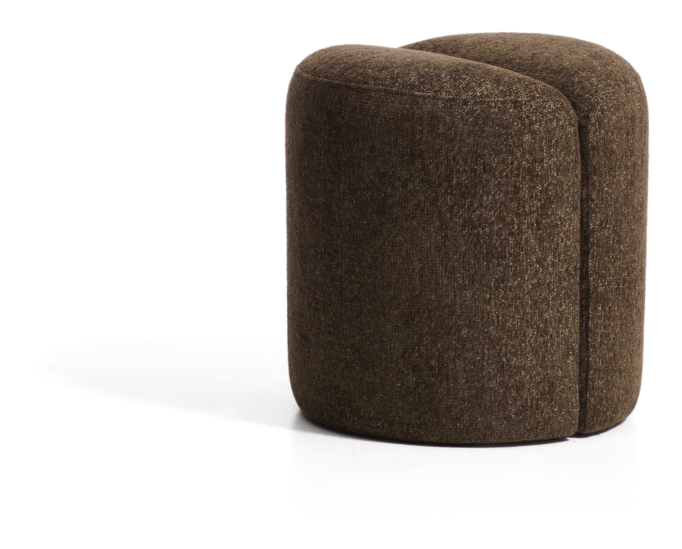 Kave Home Poef Nedilo Chenille, Ø45cm - Chocoladebruin - Rond