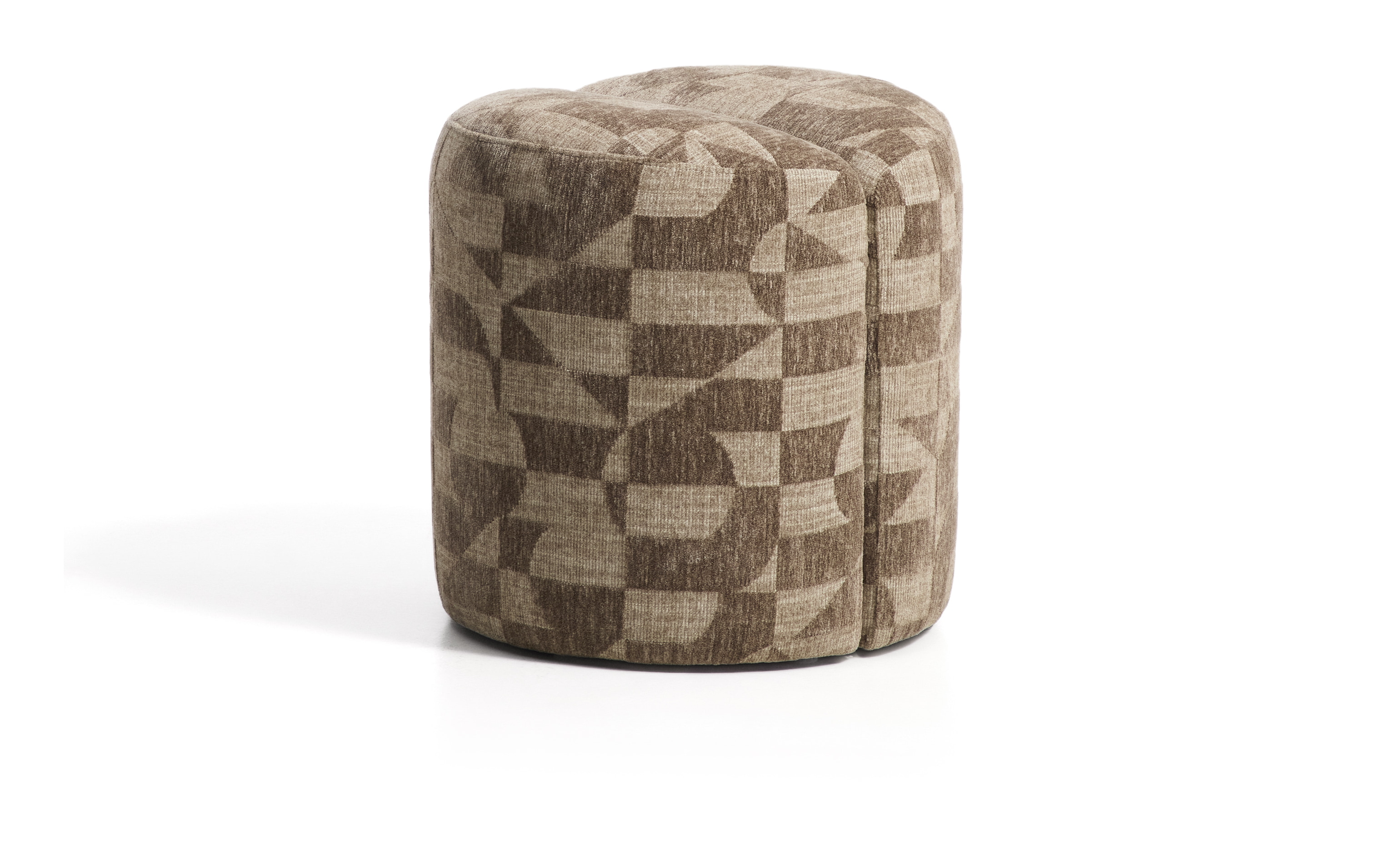 Kave Home Poef Nedilo Chenille, Ø45cm - Lichtbruin - Rond