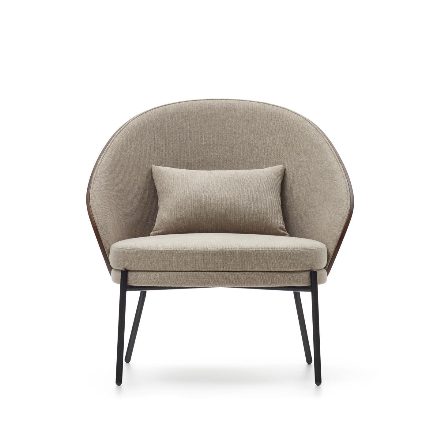 Kave Home Fauteuil 'Eamy' Essenhout, kleur Lichtbruin