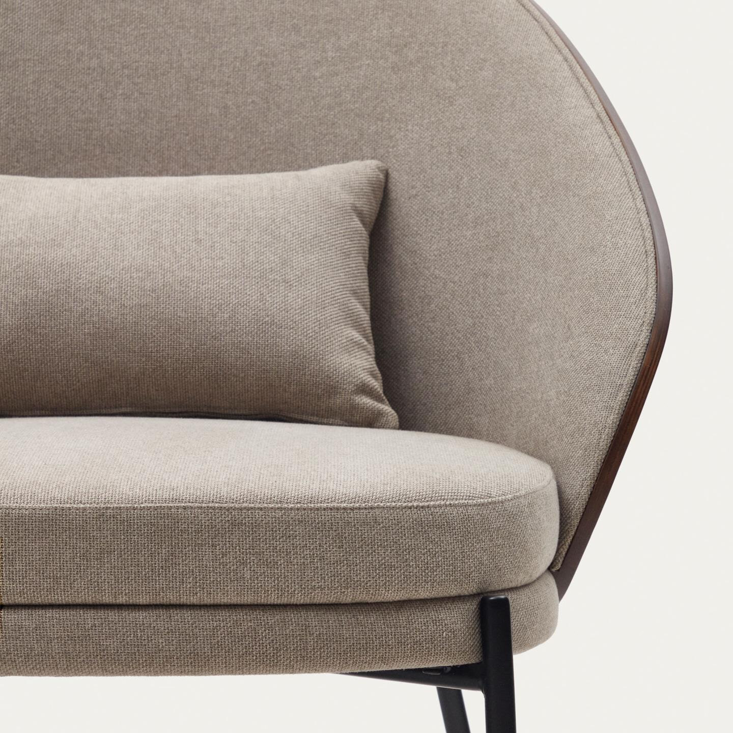 Kave Home Fauteuil 'Eamy' Essenhout, kleur Lichtbruin