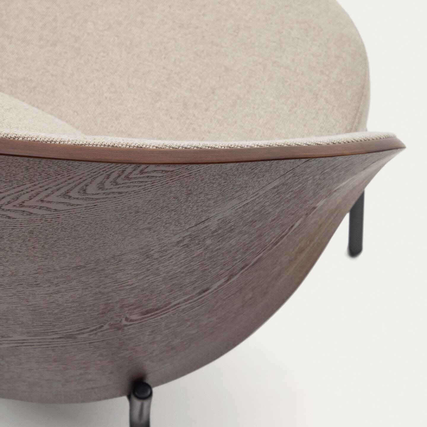 Kave Home Fauteuil 'Eamy' Essenhout, kleur Lichtbruin