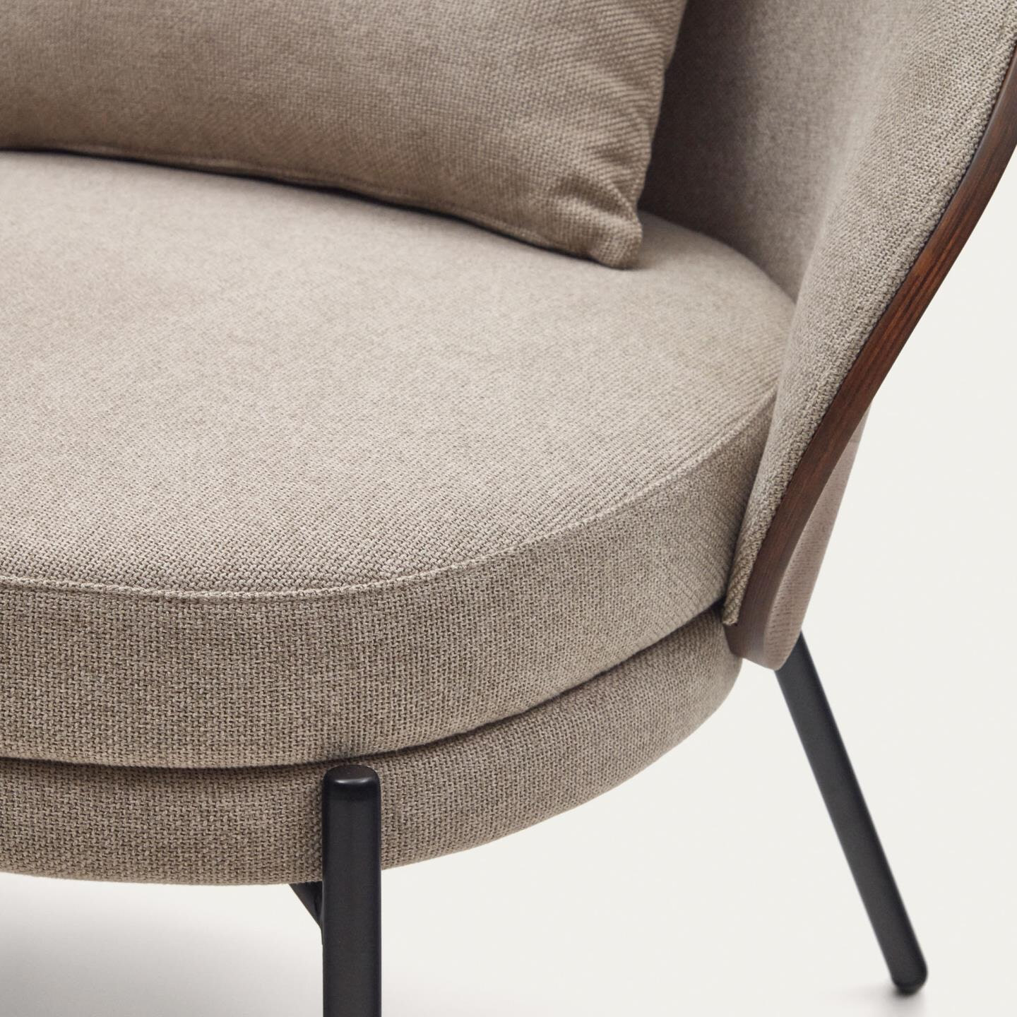 Kave Home Fauteuil 'Eamy' Essenhout, kleur Lichtbruin