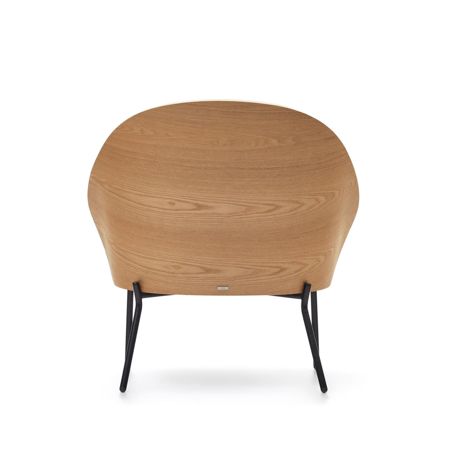 Kave Home Fauteuil 'Eamy' Essenhout, kleur Lichtgrijs/Naturel