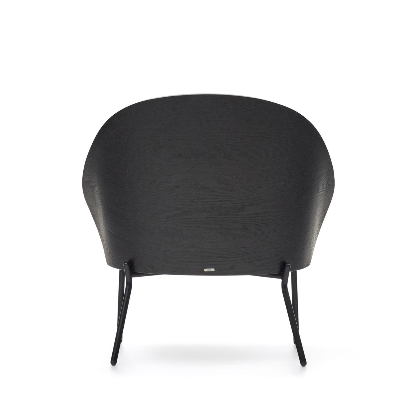 Kave Home Fauteuil 'Eamy' Essenhout, kleur Lichtgrijs/Zwart