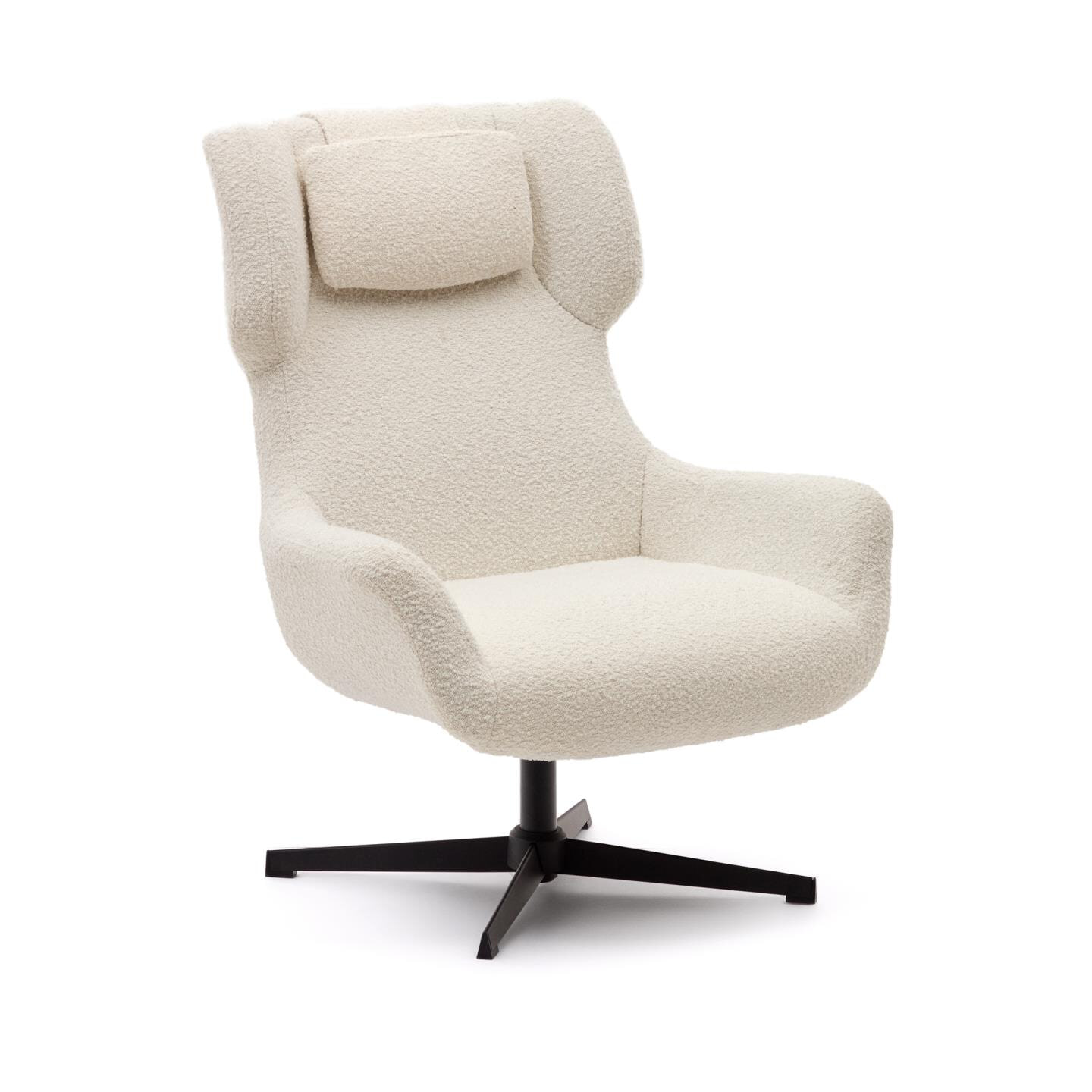 Kave Home Draaibare Fauteuil 'Zalina' Bouclé, kleur Wit