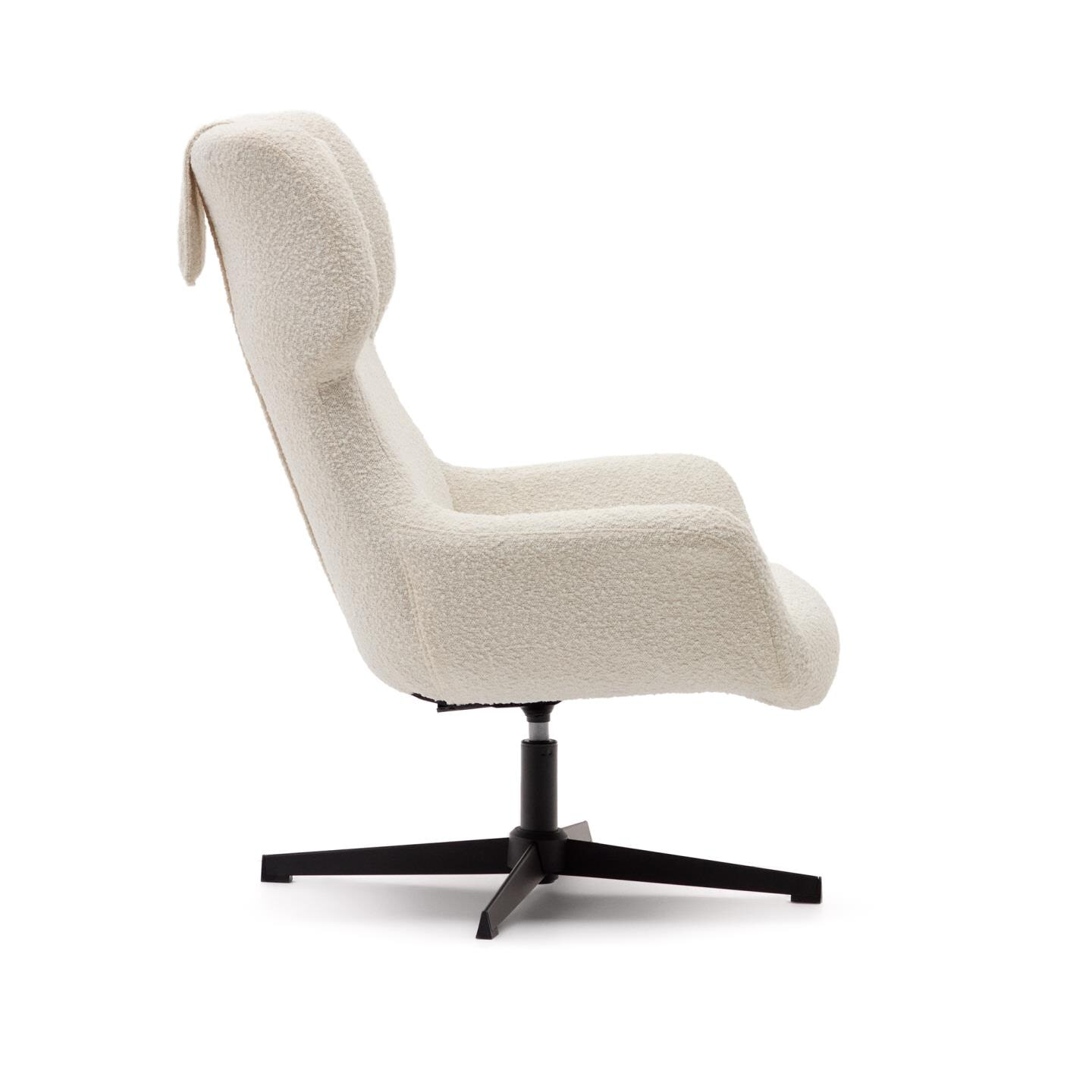 Kave Home Draaibare Fauteuil 'Zalina' Bouclé, kleur Wit