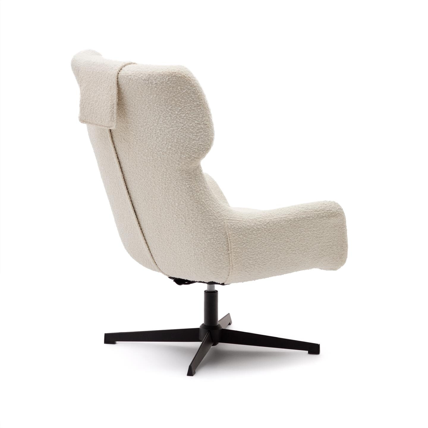 Kave Home Draaibare Fauteuil 'Zalina' Bouclé, kleur Wit