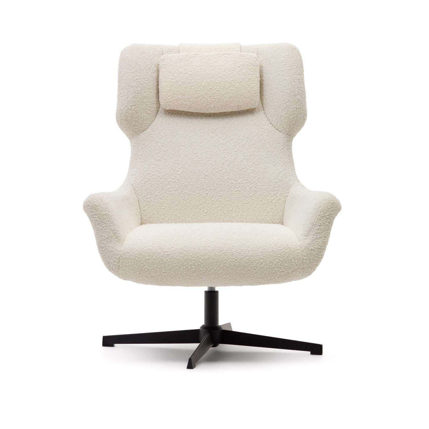 Kave Home Draaibare Fauteuil 'Zalina' Bouclé, kleur Wit