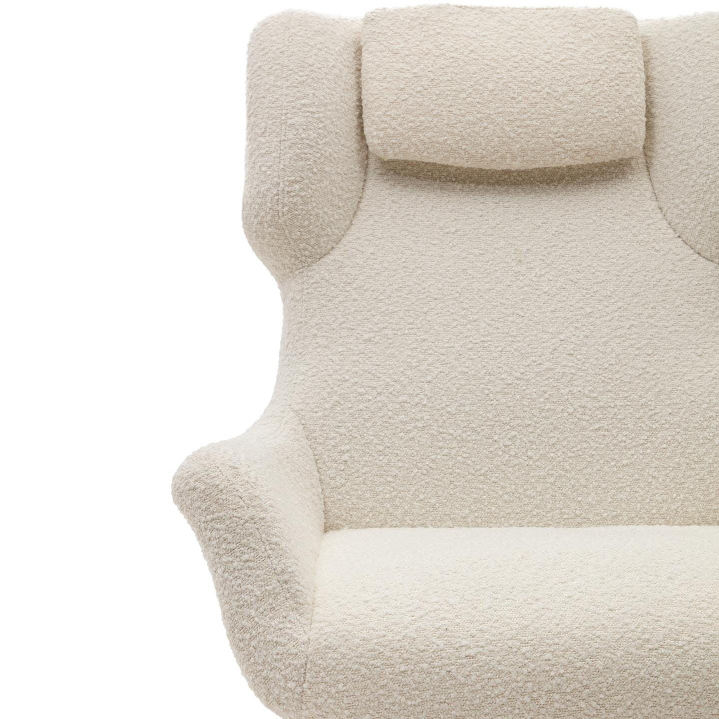 Kave Home Draaibare Fauteuil 'Zalina' Bouclé, kleur Wit