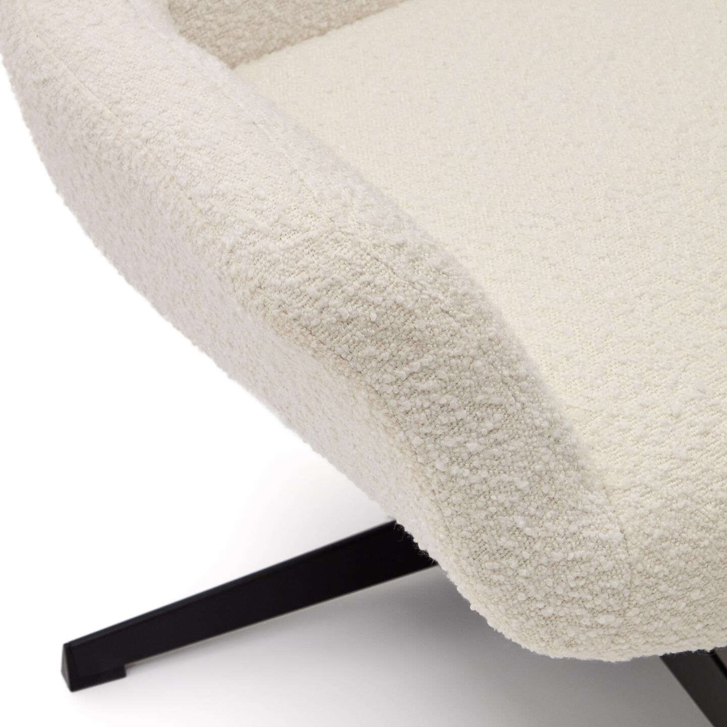 Kave Home Draaibare Fauteuil 'Zalina' Bouclé, kleur Wit